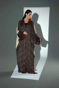 Bisht Pure Silk Handblock Abaya A26 thumb 13