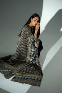 Bisht Pure Silk Handblock Abaya A32 thumb 4