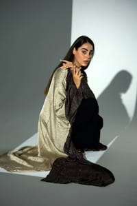 Bisht Pure Silk Handblock Abaya A26 thumb 17