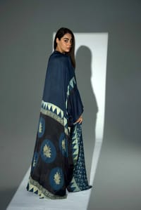 Bisht Pure Silk Handblock Abaya A33 thumb 1