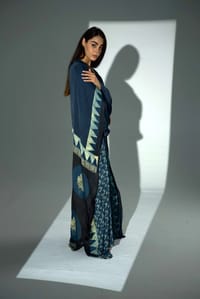 Bisht Pure Silk Handblock Abaya A33 thumb 3