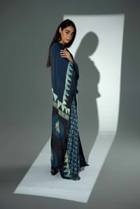 Bisht Pure Silk Handblock Abaya A33 thumb 8