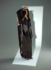 Bisht Pure Silk Handblock Abaya A34 thumb 5