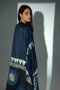 Bisht Pure Silk Handblock Abaya A33 thumb 6