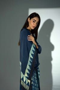 Bisht Pure Silk Handblock Abaya A33 thumb 9