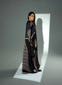 Bisht Pure Silk Handblock Abaya A34 thumb 3