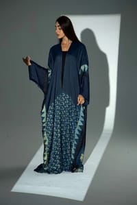 Bisht Pure Silk Handblock Abaya A33 thumb 10