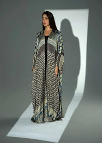 Bisht Pure Silk Handblock Abaya A32 thumb 12