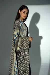 Bisht Pure Silk Handblock Abaya A32 thumb 11