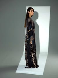 Bisht Pure Silk Handblock Abaya A34 thumb 8