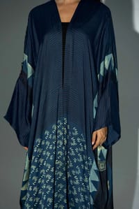 Bisht Pure Silk Handblock Abaya A33 thumb 17