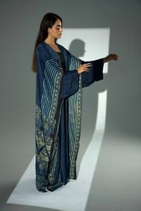Bisht Pure Silk Handblock Abaya A39 thumb 4