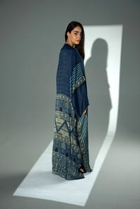 Bisht Pure Silk Handblock Abaya A39 thumb 2