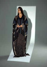 Bisht Pure Silk Handblock Abaya A34 thumb 12