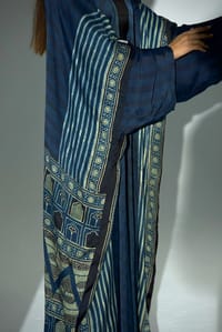 Bisht Pure Silk Handblock Abaya A39 thumb 5