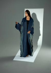 Bisht Pure Silk Handblock Abaya A39 thumb 3