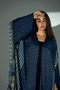 Bisht Pure Silk Handblock Abaya A39 thumb 1