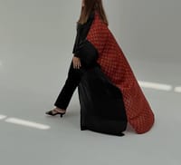 Bisht Pure Silk Handblock Abaya A19 thumb 2