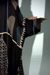 Bisht Pure Silk Handblock Abaya A34 thumb 15