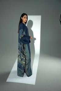 Bisht Pure Silk Handblock Abaya A39 thumb 6