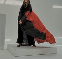 Bisht Pure Silk Handblock Abaya A19 thumb 7