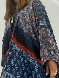 Bisht Pure Silk Handblock Abaya A4 thumb 4