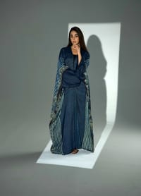Bisht Pure Silk Handblock Abaya A39 thumb 7