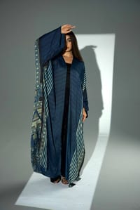 Bisht Pure Silk Handblock Abaya A39 thumb 9