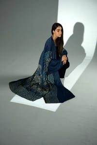 Bisht Pure Silk Handblock Abaya A39 thumb 12