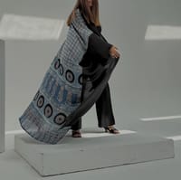 Bisht Pure Silk Handblock Abaya A17 thumb 1