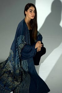 Bisht Pure Silk Handblock Abaya A39 thumb 17
