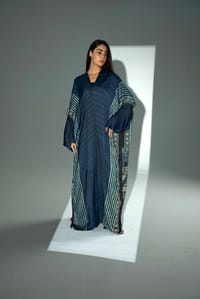 Bisht Pure Silk Handblock Abaya A39 thumb 16
