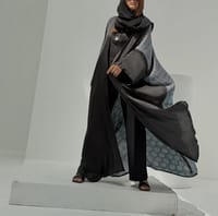 Bisht Pure Silk Handblock Abaya A14 thumb 9