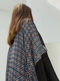 Bisht Pure Silk Handblock Abaya A17 thumb 10