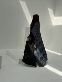 Bisht Pure Silk Handblock Abaya A17 thumb 6