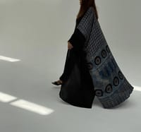 Bisht Pure Silk Handblock Abaya A17 thumb 8