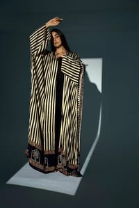 Bisht Pure Silk Handblock Abaya A22 thumb 1