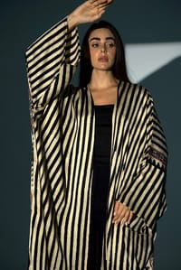 Bisht Pure Silk Handblock Abaya A22 thumb 2