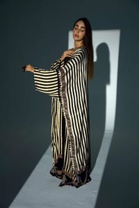 Bisht Pure Silk Handblock Abaya A22 thumb 8