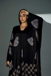 Bisht Pure Silk Handblock Abaya A29 thumb 4