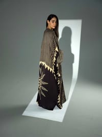 Bisht Pure Silk Handblock Abaya A38 thumb 2