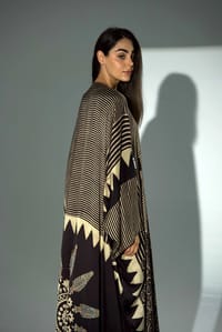 Bisht Pure Silk Handblock Abaya A38 thumb 3