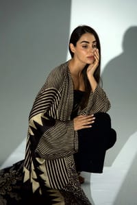 Bisht Pure Silk Handblock Abaya A38 thumb 10