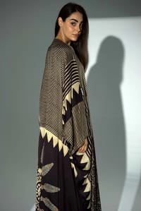 Bisht Pure Silk Handblock Abaya A38 thumb 9