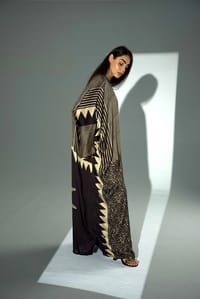 Bisht Pure Silk Handblock Abaya A38 thumb 8