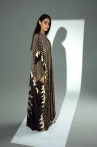Bisht Pure Silk Handblock Abaya A38 thumb 14