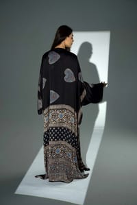 Bisht Pure Silk Handblock Abaya A29 thumb 12