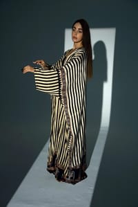 Bisht Pure Silk Handblock Abaya A22 thumb 16