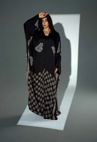 Bisht Pure Silk Handblock Abaya A29 thumb 17