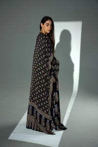 Bisht Pure Silk Handblock Abaya A36 thumb 4